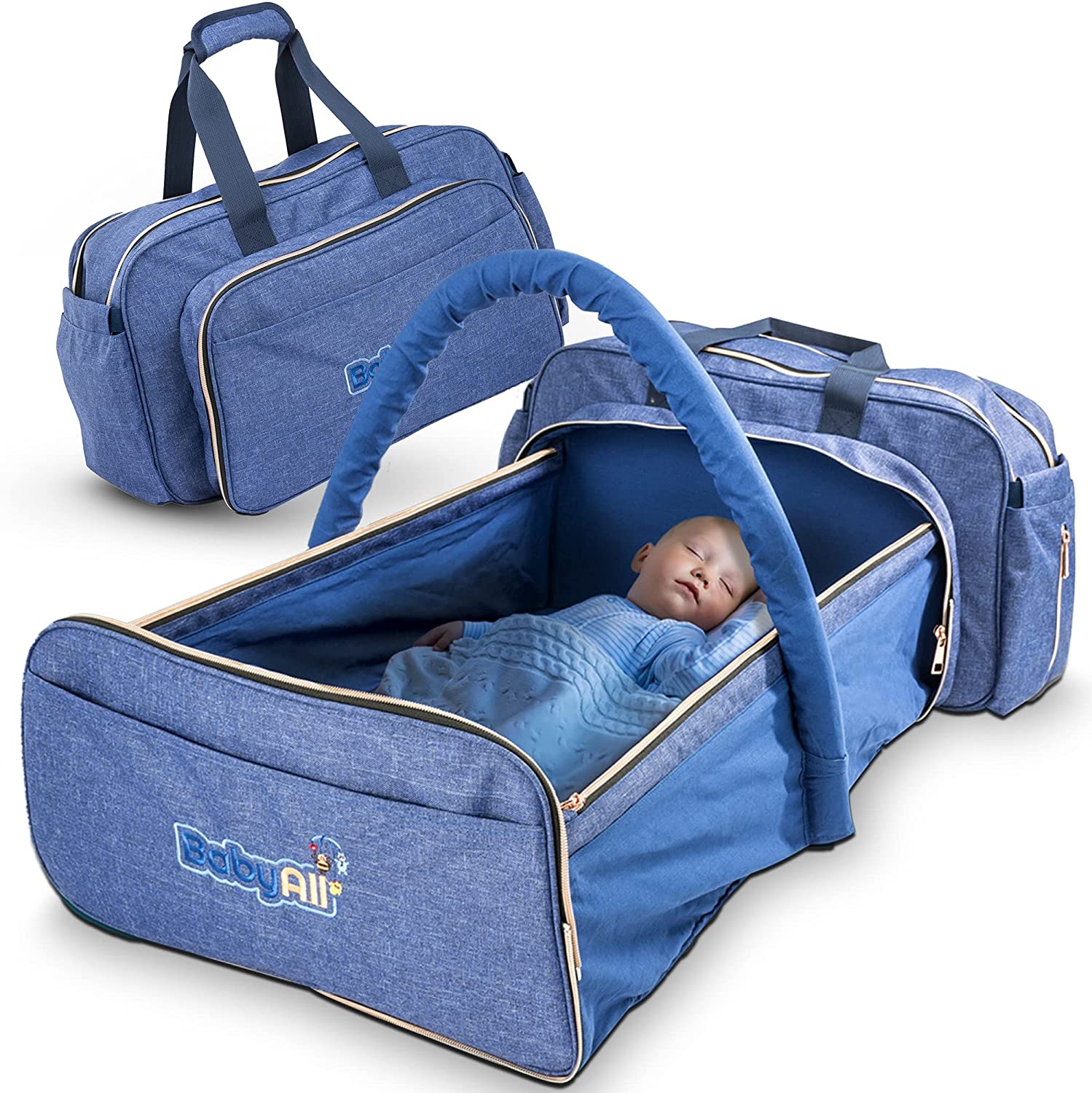 Wickeltasche tragbare Reisekrippe Babywiege Wickelstation mit Mat te multifunktionale Tragetasche  für Babys im Alter von 0-12 Monaten faltbares Bett 