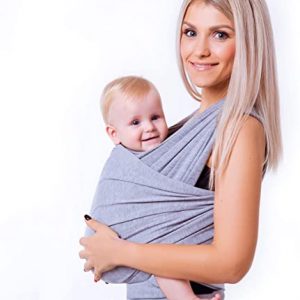 Babytragetuch aus 100% sanfter Bio Baumwolle - Handfrei Babytrage für Neugeborene - Baby Erstausstattung - Elastisches Tragetuch Baby ab Geburt -...