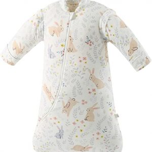 Chilsuessy Baby Schlafsack mit abnehmbaren Ärmeln Winter Angedickte, Süßes Kaninchen/3.5 Tog, S/Körpergröße 60-75cm