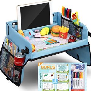 COOLJOY Kinder Knietablett Reisetisch mit 5 Bilder+6 Pinsel - Zeichnung auf Waschbar Malbrett, Multifunktional Spielzeug, Tragbar Tablett,...