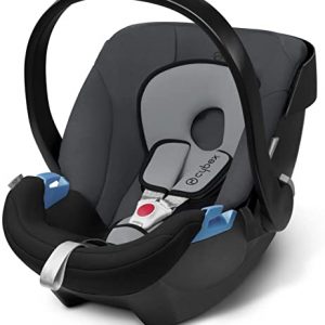 CYBEX Silver Babyschale Aton, Inkl. Neugeboreneneinlage, Ab Geburt bis ca. 18 Monate, Max. 13 kg, Cobblestone