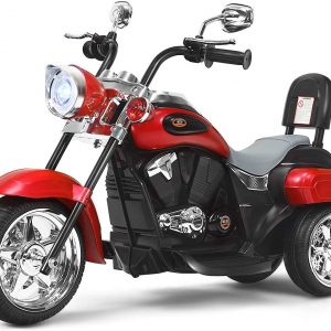 DREAMADE Elektro-Motorrad Kindermotorrad, 6V Elektromotorrad mit einstellbaren Scheinwerfern & Hupe & Pedalen, Elektrofahrzeug für Kinder ab 3...