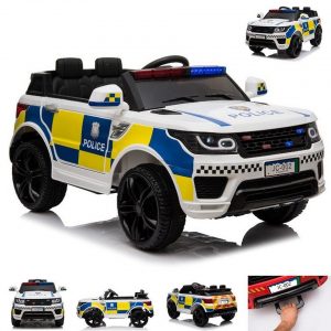 ES-Toys Elektro-Kinderauto »Kinder Elektroauto Polizei RR002«, Belastbarkeit 30 kg, Polizei-Lichter Sirene MP3 USB Fernsteuerung