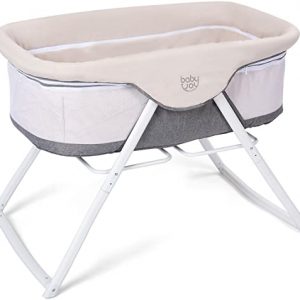GOPLUS Babybett, Beistellbett Baby, Reisebett mit Matratze, Stubenwagen, Babywiege, mit Schaukelfunktion, Faltbar, mit Transporttasche, Farbwahl...
