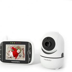 HelloBaby Babyphone mit Kamera HB65, 3,2-Zoll-Display, Baby Monitor, 360-Grad-Blickwinkel, ferngesteuerte Schwenk-Neige-Zoom-Babykamera,...