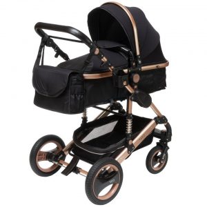 ib style Sport-Kinderwagen »SOLE 2 in 1 Kinderwagen Schwarz/ Champagner (GS_T106)«, Zusammenklappbar – inkl. Regen- & Mückenschutz – 0-15kg