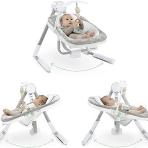 Ingenuity, AnyWay Sway, PowerAdapt tragbare Babyschaukel Spruce, Schaukel und Sitz mit Vibrationen in einem, 180° drehbar, 3 Schaukelrichtungen,…