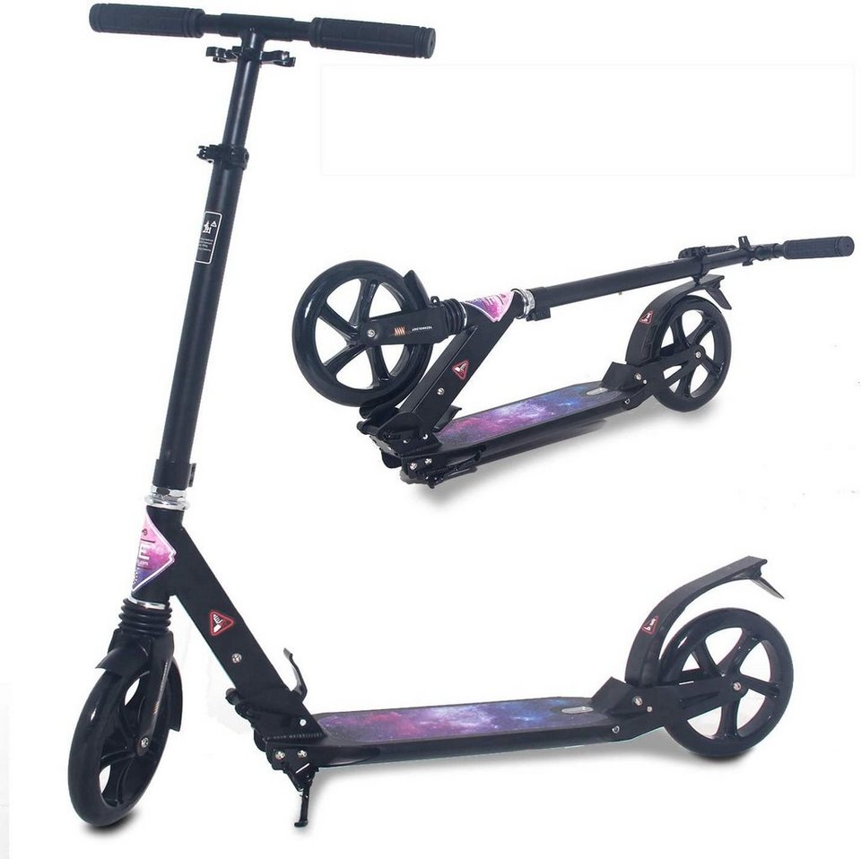 ISE Cityroller »ISE Big Wheel Scooter Tretroller 200mm Roller Cityroller Klappbarer Scooter mit 2 Räder,verstellbar Höhe für Erwachsene und Kinder,...