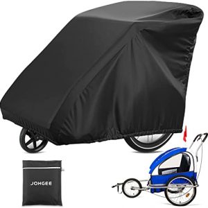 Johgee Fahrradanhänger Schutzhülle Kinderanhängerabdeckung, Anti-UV/Wasserdicht/Staubdicht, aus Wasserdichte 210D Oxfordmaterial mit PU-Beschichtung