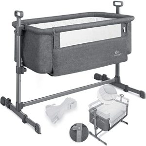 KESSER® Zustellbett Hubi 3in1 Baby Beistellbett Reisebett Babybett mit weich Matratze, mit Rollen Kinderbett, 5-fach Höhenverstellung, Faltbare...