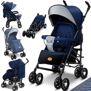 KIDIZ® Kinderwagen City-Pro Buggy Kinderbuggy klappbar Liegebuggy Sportwagen Faltbar 360° 6-Zoll-Rädern Inkl. Moskitonetz, Fußsack und Regenverdeck...