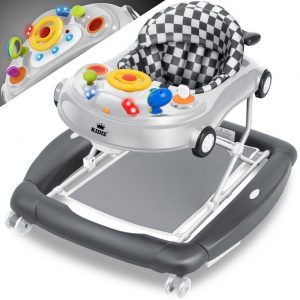 KIDIZ Lauflernhilfe, 4in1 Lauflernhilfe Babywalker Spiel- und Lauflernwagen Gehfrei - Schaukelfunktion Babywippe mit Rollen Licht Musik...