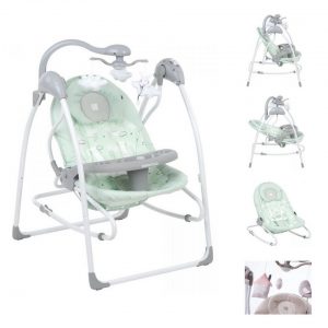 Kikkaboo Babywippe »Babywippe Mia Stella 2 in 1«, Schaukelstuhl Musik verstellbare Rückenlehne