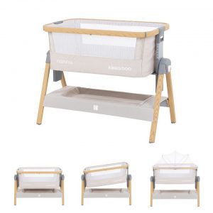 Kikkaboo Komplettbett »Beistellbett Nanna Matratze«, höhenverstellbar Moskitonetz Räder Korb