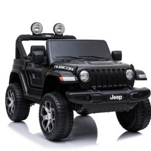 LEAN Toys Elektro-Kinderauto »Kinder Elektroauto Jeep Wrangler Rubicon Black 12V«, Kinderfahrzeug Kinderauto elektrisch