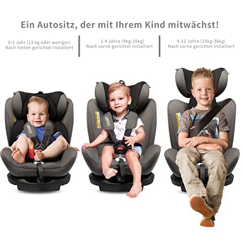 0-36 kg Schwarz-4 LETTAS Kinder Autositze Sitzschale Baby autositz 0+1/2/3 mit Protektoren seitliche Isofix ECE R44/04 