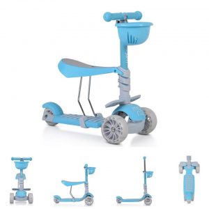 Moni Cityroller »Kinderroller, Bubblegum 2 in 1«, Höhe einstellbar, Sitz abnehmbar, 3 Räder