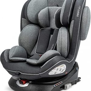 Osann Swift360 Kinderautositz drehbar Gruppe 1/2/3 (9-36 kg), Autositz Universe Grey