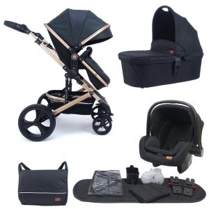 Pixini Kombi-Kinderwagen »Pixini Kinderwagen Kalani 3in1 schwarz / gold mit«