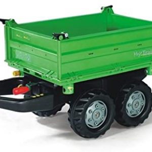 Rolly Toys 121502 - rolly Mega Trailer Traktoranhänger (für Kinder von 3 - 10 Jahre, Zweiachsanhänger, Dreiseitenkipper)