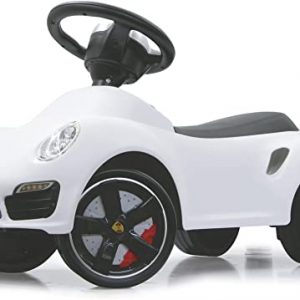 Rutscher Porsche 911 weiß – Kippschutz, Flüsterreifen, echte Scheinwerferattrappen, Hupe am griffigen Lenkrad, offiziell lizenziert mit...