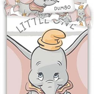 Disney Dumbo Baby Bettwäsche Set 2tlg. 100% Baumwolle Größe: 100x135 cm, 40x60 cm, ÖkoTex Standard 100