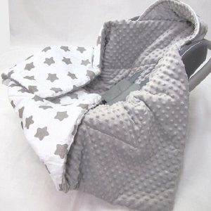 Doppelseitige Einschlagdecke für Babyschale Autokindersitz Autodecke Buggy Kinderwagen 90x90cm - universal baby Decke (z.B. Maxi-Cosi/Cybex/Römer)...