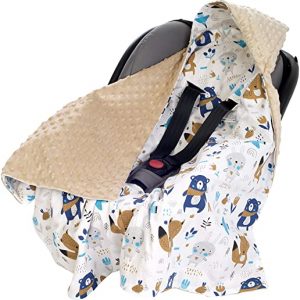 Einschlagdecke 100% Baumwolle 85x85cm Kuscheldecke für Kinderwagen Babyschale universal Baby Decke doppelseitig Babydecke Buggy Autositz (Boho...