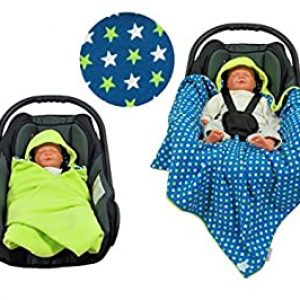 Einschlagdecke für die Babyschale Fußsack für kalte Tage in verschiedenen Farben von HOBEA-Germany, Farben Winterdecken:hellgrün mit Sternen