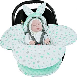 EliMeli Baby Einschlagdecke Babyschale Winter – Grün Mädchen Junge Decke Universal für Autositz, Kinderwagen Buggys und Babybett, Premium Qualität…