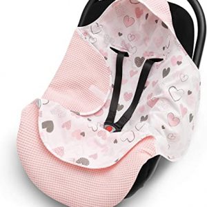 EliMeli Einschlagdecke für Babyschale 100% Baumwolle - Leichte Baby Decke für Autositz aus Waffelstoff und Baumwolle für den Sommer und Frühling,...