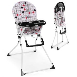 Froggy Baby Kinder Hochstuhl mit Sicherheitsgurt und Großem Esstisch, Zusammenklappbar, Kreise