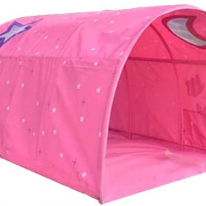 HI SUYI Kinder-Hochbett Tunnelzelt für 90-100 cm Breite Hochbett Hochbett Hochbett Hochbett Zelt Stoff Rosa Einzelbett
