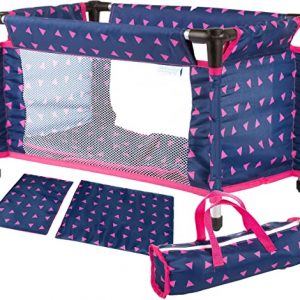 Kinderplay Puppenbett Puppenreisebett Reisebett Tasche KP0400T Marineblau NEU Puppenbett für Puppen