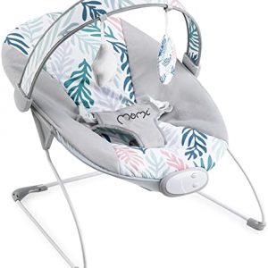 MOMI TULI Babywippe für Babys bis 9 kg, weiche Polsterung, Metallrahmen, Antirutsch-Füßchen, Haltegurt | Abmessungen 58 x 49 x 53 cm, Gewicht 1,7…