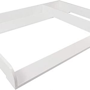 Puckdaddy XXL Wickelaufsatz Kimi – 108x80x10 cm, Wickelauflage aus MDF-Holz in Weiß, hochwertiger Wickeltischaufsatz mit Trennfach passend für IKEA...