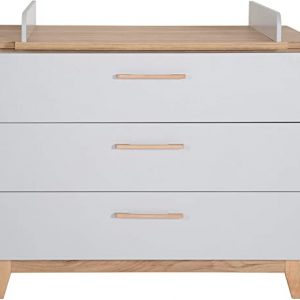 roba Wickelkommode mit Wickelansatz „Caro“ mit Tür- und Schubladendämpfung, breiter Wickeltisch mit abnehmbarem Wickelaufsatz und 3 Schubladen, als...
