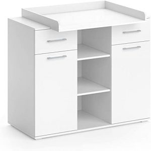 Vicco Wickelkommode Wickeltisch Wickelregal Leonie mit Wickelaufsatz Babyregal