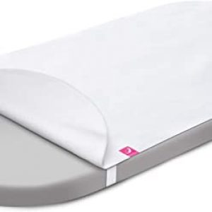 Wasserdichte Betteinlage aus Baumwolle Matratzenschutz für Stubenwagen Moseskorb Wiege Oval 35x75cm