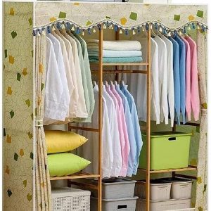 ZHIFENCAO Kleiderschränke Schrank Garderoben Schlafzimmer Miete Zimmer Massivholz Tuch Girls Large 150x43x164cm