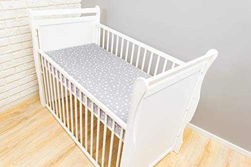 70x140 cm 100% Baumwolle fürs Baby Muster: Sternchen Blau auf Weiß Amilian Spannbettlaken Spannbetttuch für Babybett Kinderbett 60x120 cm Baby Bettwäsche Größe: 140x70 cm 