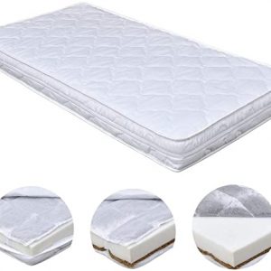 Baby Delux Matratze Kokos Buchweizen 70x140x9 cm für Babybett Kinderbett Babymatratze Kindermatratze