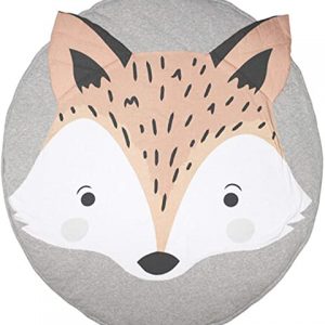 Baumwolle Krabbeldecke groß und weich gepolstert 90 x 90cm für Baby Kinder (Fuchs)