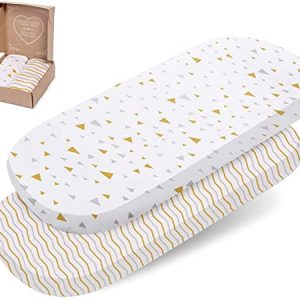 mimaDu® Spannbettlaken Kinderwagen, Stubenwagen Bezug, Spannbettlaken passend für ​Chicco Next2me, Spannbettlaken Beistellbett 80x50, 80x53, 90x40,...