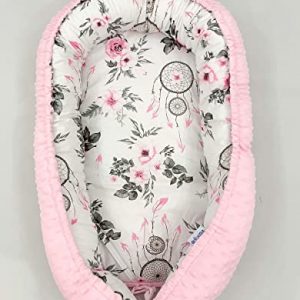 VIVILINEN Babynest Neugeborene Nestchen 100% Baumwolle Multifunktionales Kuschelnest Baby Reisebett für Babys und Säuglinge Blau-Krone 