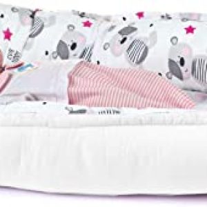 Multifunktionale Kuschelnest Babynest Kokon für Babys und Säuglinge, Nestchen, Reisebett, 100% Baumwolle, antiallergisch