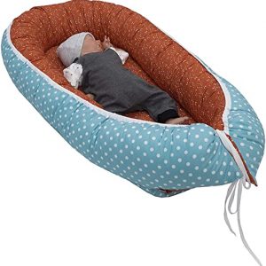 SUNVENO Baby Nest Bett drinnen und draußen Grau Baby Reisebett und Tasche/Umhängetasche/Rucksack 4 in 1 0-12 Monate tragbare Liege für Reisen 