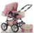 14 teiliges Qualitäts-Kinderwagenset 2 in 1 „FLASH“ in 38 Farben: Kinderwagen + Buggy – 14 teiliges Megaset in 38 tollen Farben