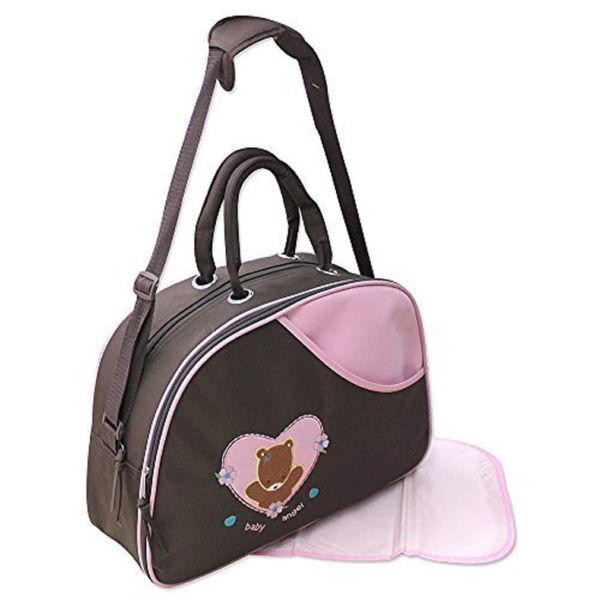 2 tlg Baby Farbe rosa braun Wickeltasche Pflegetasche Windeltasche Babytasche Reise Farbauswahl