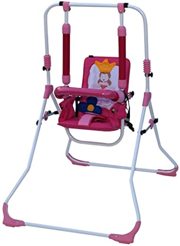 2in1 Kinderschaukel Babyschaukel Babywippe Zimmerschaukel Gartenschaukel; Indoor Baby Schaukel und Hochstuhl in einem (Prinzessin)